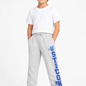 Disney Gray Sweatpants with Blue Stitch Graphic